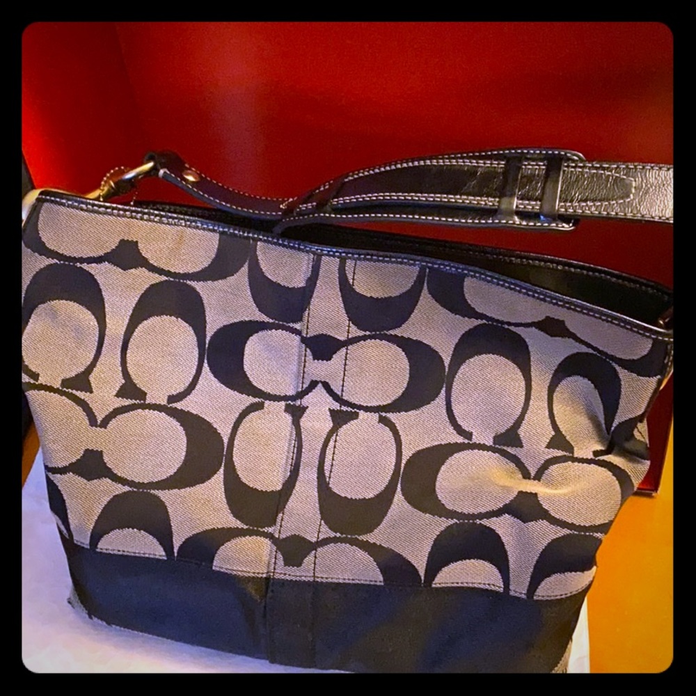 Small black Signature Coach Bag